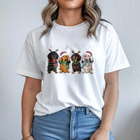 Festive Dog Santa Hat Shirt, Dachshund Christmas T-Shirt, Adorable Dachshund Graphic Tee, Dachshund Dog Lover Shirt, Holiday Xmas Present