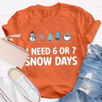 Humorous Winter Holiday Graphic Tee, Snow Days Snowflake Christmas Tree Shirt, Comfy Snow Lover T-Shirt, Winter Break Teacher Present
