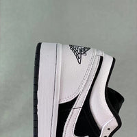Low Top Sneakers, White Black Colorway, Lace Up Design, Casual Gift for Sneaker Fans