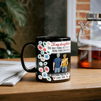 Father and Daughter Love Dad Coffee Mug, Personalized Daughter Ceramic Mug, Touching Birthday Cup, Christmas Present for Daughter from Dad