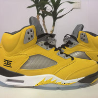 High Top Sneakers, Yellow Black Colorway, Lace Up Design, Casual Gift for Sneaker Fans