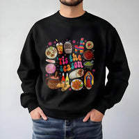 Tis the Season Food Graphic Sweatshirt, Mexican Christmas Sweatshirt, Hispanic Holiday Crewneck, Festive Mexican Xmas Pullover Sweater