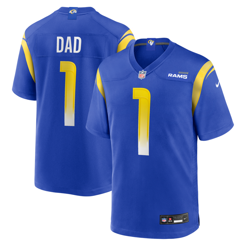 Los Angeles Rams Number 1 Dad Royal Game Jersey