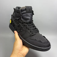 High Top Sneakers, Black Colorway, Strap Design, Casual Gift for Sneaker Fans