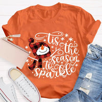 Adorable Winter Holiday Graphic Tee, Christmas Santa Hat Snowman T-Shirt, Festive Merry Christmas Shirt, Xmas Present for Women and Men