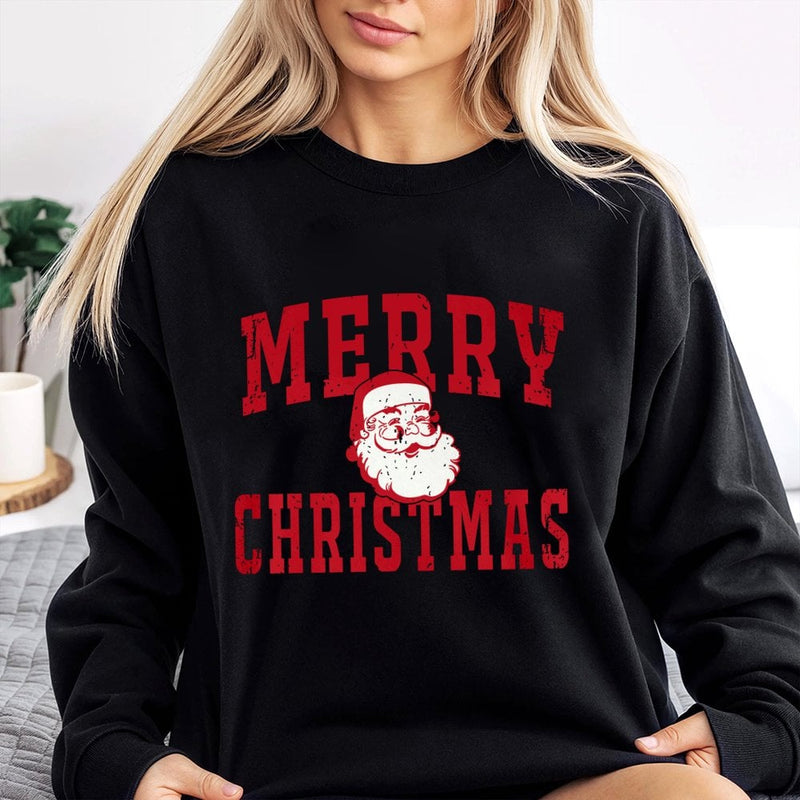 Retro Santa Graphic Sweatshirt, Merry Christmas Santa Sweatshirt, Distressed Santa Claus Sweatshirt, Vintage Holiday Crewneck, Xmas Present
