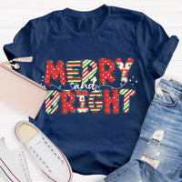 Festive Holiday Dots Graphic Tee, Merry and Bright Polka Dot Christmas T-Shirt, Adorable Xmas Season Shirt, Christmas Present for Women and Men