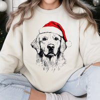 Santa Paws Holiday Dog Sweater, Golden Retriever Sweatshirt, Adorable Christmas Puppy Crewneck, Dog Lover Festive Graphic Pullover