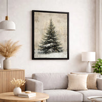 Snowy Pine Tree Canvas Print, Rustic Christmas Tree Canvas Wall Art, Winter Holiday Canvas Art, Festive Farmhouse Decor Christmas Present