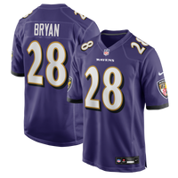 Baltimore Ravens Taven Bryan Purple Team Game Jersey