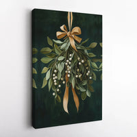 Festive Botanical Mistletoe Painting, Mistletoe Wall Art Digital Download, Winter Mistletoe Print, Christmas Decor Printable Art
