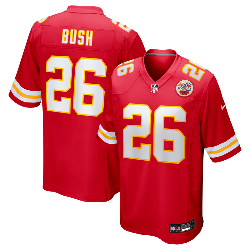 Kansas City Chiefs Deon Bush Red Game Player Jersey