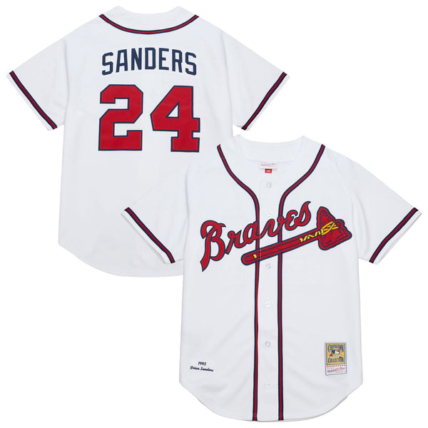 Atlanta Braves Deion Sanders White Cooperstown Collection 1992 Authentic Jersey