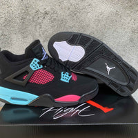 Mid Top Sneakers, Black Pink Blue Colorway, Lace Up Design, Casual Gift for Sneaker Fans