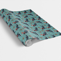 Festive Santa Dog Gift Wrap Roll, Black Labrador Christmas Wrapping Paper, Holiday Dog Lover Wrapping Paper, Puppy Christmas Present Wrap