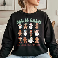 Retro Gingerbread Christmas Sweatshirt, First Grade Teacher Sweatshirt, School Staff Holiday Crewneck, 1st Grade Teacher Holiday Sweatshirt