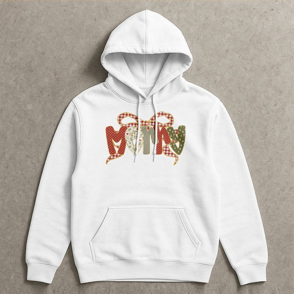 Aesthetic Holiday Bow Pullover, Coquette Bow Merry Christmas Hoodie, Adorable Girly Christmas Sweatshirt, Festive Winter Coqu