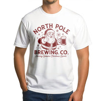 Vintage Santa Claus Beer Graphic Tee, North Pole Brewing Co T-Shirt, Humorous Christmas Drinking Shirt, Xmas Craft Beer Lover Present