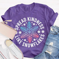 Christmas Kindness Graphic T-Shirt, Spread Kindness Like Snowflakes Shirt, Festive Winter Holiday Tee, Positive Teacher Christmas Present