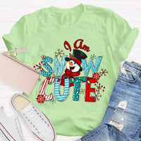 Humorous Holiday Lights Graphic Tee, Snow Adorable Snowman Christmas Shirt, Retro Winter Snowman T-Shirt, Adorable Xmas Party Shirt