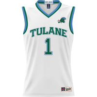 Male #1 White Tulane Green Wave Lightweight Basketball Jersey