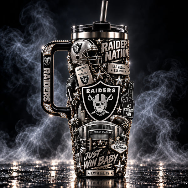 LV Silver & Black - Raider Nation Collage Tumbler - main