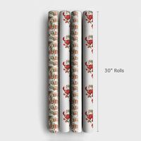 Poinsettia Botanical Gift Wrap Paper, Gardening Santa Christmas Wrapping Paper, Plant Lover Holiday Present Wrap, Xmas Wrapping Paper