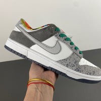 Low Top Sneakers, White Green Colorway, Lace Up Design, Casual Gift for Sneaker Fans
