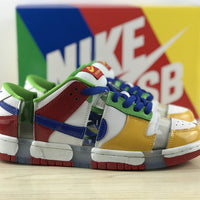 Low Top Sneakers, White Red Green Yellow Colorway, Lace Up Design, Casual Gift for Sneaker Fans