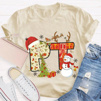 PT Snowman Graphic Tee, Physical Therapy Christmas Shirt, Physical Therapist Holiday T-Shirt, Winter Rehab Clinic Tee, PT Christmas Present