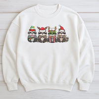 Adorable Festive Animal Sweatshirt, Christmas Raccoon Sweatshirt, Holiday Raccoon Crewneck, Winter Graphic Pullover Sweatshirt