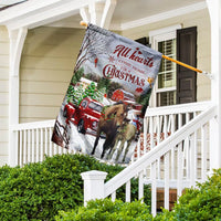 Winter Farmhouse Holiday Yard Flag, All Hearts Come Home for Christmas Horse Garden Flag, Rustic Equestrian Lawn Flag, Horse Lover Present