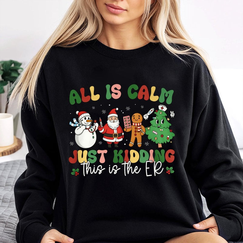 Emergency Room Holiday Crewneck, Humorous ER Nurse Christmas Sweatshirt, Medical Staff Pullover, Doctor Nurse Xmas Sweater, Winter Holiday Present