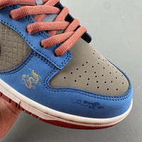 Low Top Sneakers, Blue Black Colorway, Lace Up Design, Casual Gift for Sneaker Fans