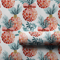 Tropical Holiday Gift Wrap, Christmas Pineapple Wrapping Paper, Watercolor Pineapple Wrapping Paper, Festive Winter Adorable Wrapping Paper