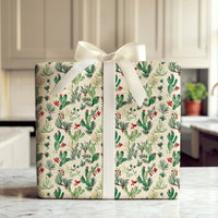 Watercolor Succulent Gift Wrap, Christmas Cactus Wrapping Paper, Botanical Desert Holiday Wrapping Paper, Southwestern Gift Wrapping Paper