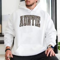 Leopard Print Varsity Aunt Sweatshirt, Auntie Hoodie, Trendy Cool Auntie Pullover, Best Aunt Ever Birthday Christmas Present for Her