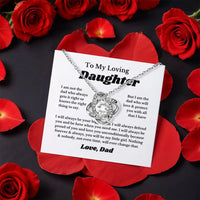 CZ Crystal Pendant Necklace from Dad, To My Daughter Love Knot Necklace, Sentimental Daughter Christmas Birthday Keepsake