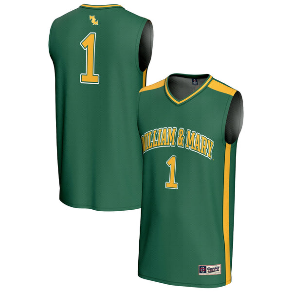 #1 William & Mary Tribe Lightweight Collegiate Basketball Fashion Jersey - Green