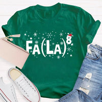 Humorous Holiday Math Graphic Shirt, Fa La La Equation Christmas Math Teacher T-Shirt, Retro Xmas Teacher Tee, Winter Math Lover Present Shirt
