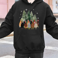 Adorable Holiday Farm Animal Sweatshirt, Christmas Chicken Hoodie, Xmas Chicken Mom Pullover, Farmer Present Sweater, Holiday Animal Graphic Hoodie