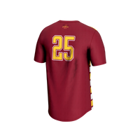 #25 Iowa State Cyclones Lightweight Soccer Fashion Jersey - Cardinal
