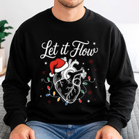 Anatomical Heart Santa Nurse Sweater, Christmas Cardiac Nurse Sweatshirt, Adorable Cardiology Nurse Crewneck, Holiday Medical Nurse Pullover