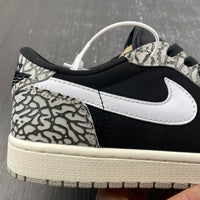 Low Top Sneakers, Black White Colorway, Cracked Pattern, Lace Up Design, Casual Gift for Sneaker Fans