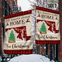 All Hearts Come Home for Christmas Yard Flag, Maryland Christmas Garden Flag, Buffalo Plaid State Pride Lawn Flag, Winter Holiday Decor