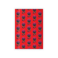Botanical Holiday Ornament Wrap, Christmas Rose Gift Wrapping Paper, Floral Christmas Gift Wrap, Seasonal Winter Holiday Present Paper