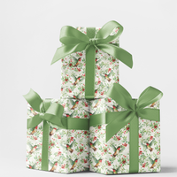 Christmas Bird Gift Wrap, Holiday Hummingbird Wrapping Paper, Nature Winter Paper Roll, Festive Hummingbird Wrapping Paper, Xmas Gift Wrap