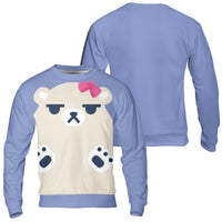 Humorous Nostalgia Animal Holiday Sweatshirt, Grumpy Cartoon Bear Ugly Christmas Sweater, Adorable Retro Xmas Crewneck, Winter Graphic Pullover