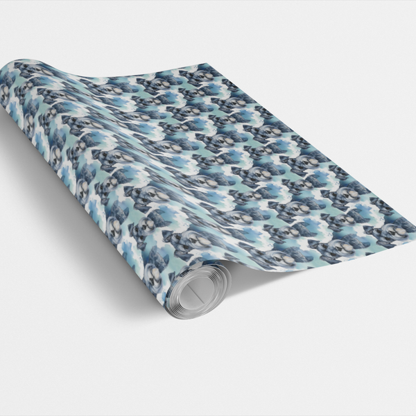 Whiskers and Wit Breed Gift Wrap, Schnauzer Dog Wrapping Paper, Adorable Pet Lover Wrapping Paper, Birthday Christmas Gift Wr