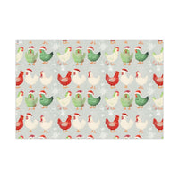Farmhouse Poultry Gift Wrap, Christmas Chicken Wrapping Paper, Adorable Hen Holiday Wrapping Paper, Farm Animal Gift Wrap